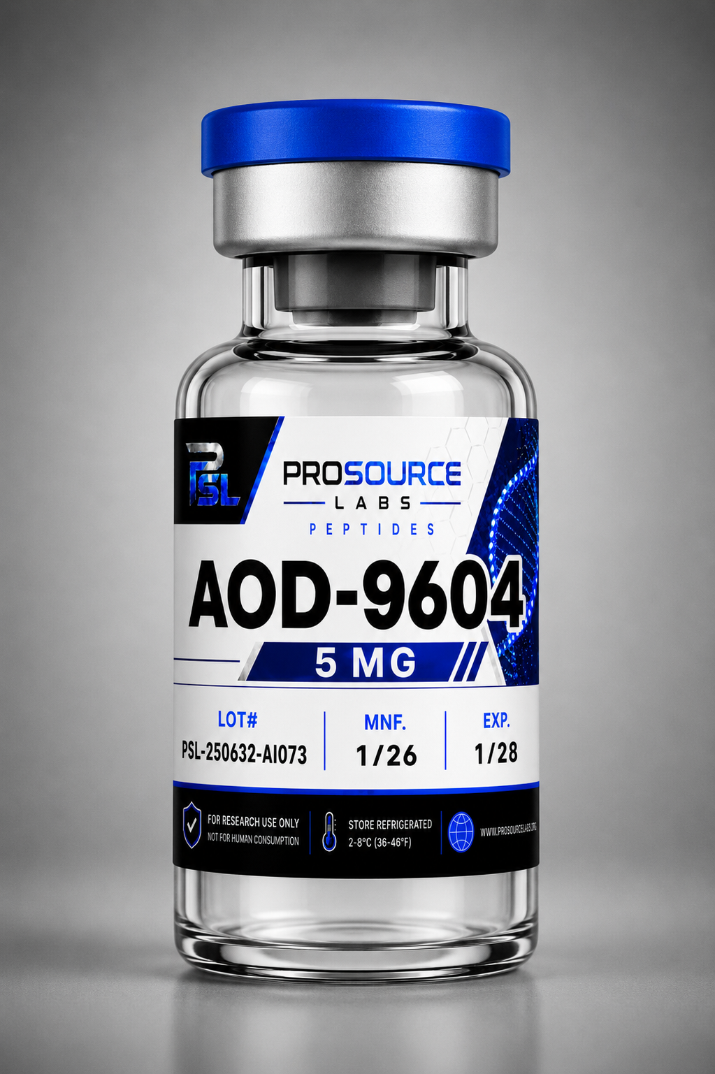 AOD-9604 5mg lyophilized research vial — ProSource Labs